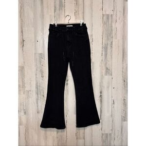 Kyrath Echo Conamo Black Flare Jeans Drawstring Waist Women’s Stretch Pants size